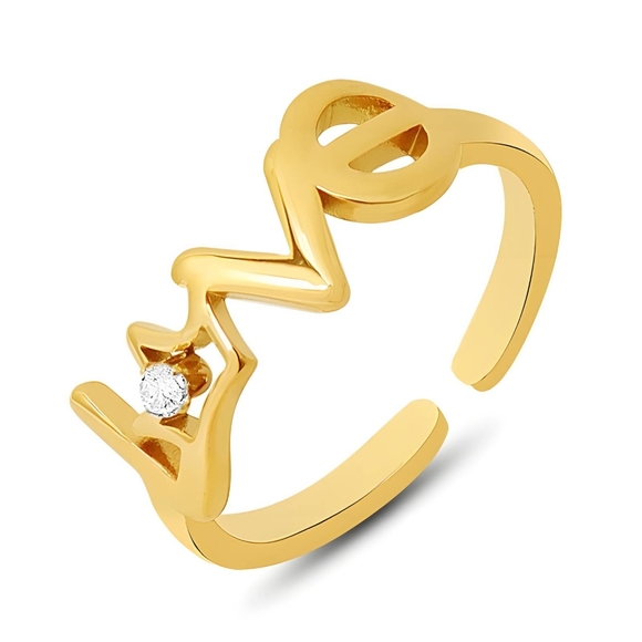 Jewelry - 18K Gold Plated Stainless Steel "LOVE" Finger Ring